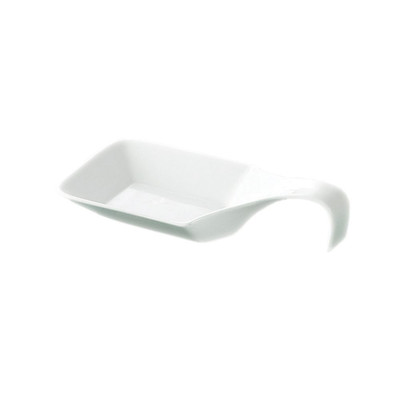 CAC China PTS-45 5.5 Oz. Super White Porcelain Square Party Collection Spoon Bowl (6 Dozen Per Case)