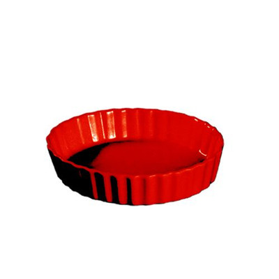 CAC China QCD-5-R 5.5 Oz. Red Ceramic Round Festiware Quiche Baking Dish (2 Dozen Per Case)