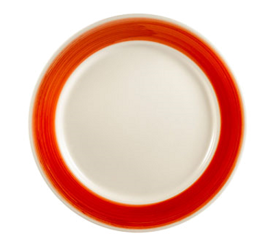 CAC China R-21-R 12" Dia. Red Ceramic Round Rainbow Plate (1 Dozen)