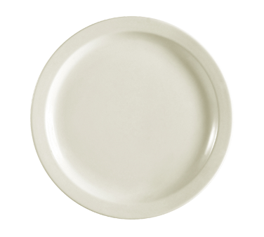 CAC China WAS-8 9" Dia. European White Ceramic Round Washington Plate (2 Dozen Per Case)