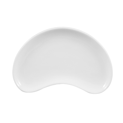 CAC China CRS-8 Super White Porcelain Crescent Festiware Plate (3 Dozen Per Case)