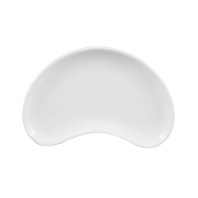 CAC China CRS-8 Super White Porcelain Crescent Festiware Plate (3 Dozen Per Case)