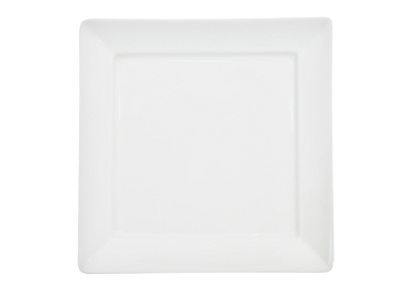 CAC China F-SQ7 Bone White Porcelain Square Paris-French Plate (3 Dozen Per Case)