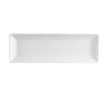 CAC China LON-33 Bone White Porcelain Rectangular Long Island Platter (3 Dozen Per Case)