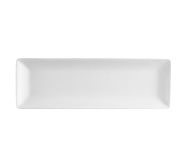 CAC China LON-33 Bone White Porcelain Rectangular Long Island Platter (3 Dozen Per Case)