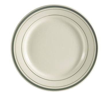 CAC China GS-16 10.5" Dia. American White Ceramic Round Greenbrier Plate (1 Dozen)