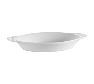 CAC China COA-8-P 8 Oz. Super White Porcelain Oval Welsh Rarebit Baking Dish (3 Dozen Per Case)