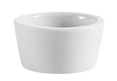CAC China RKF-4-P 4 Oz. Super White Round Porcelain RKF Ramekin (4 Dozen Per Case)