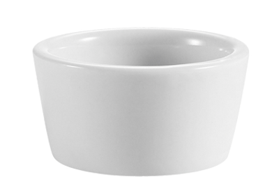 CAC China RKF-1-P 1 Oz. Super White Round Porcelain RKF Ramekin (6 Dozen Per Case)