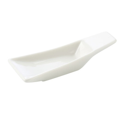 CAC China PTS-35 Super White Porcelain Rectangular Party Collection Spoon (10 Dozen Per Case)