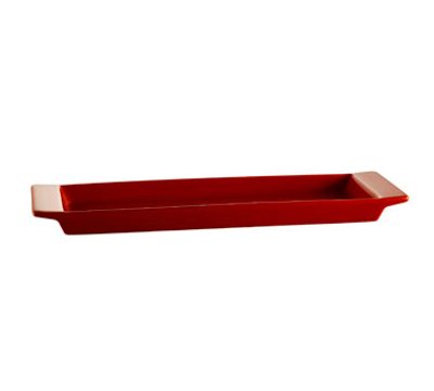 CAC China F-3S-R Red Porcelain Rectangular Fortune Tray (2 Dozen Per Case)