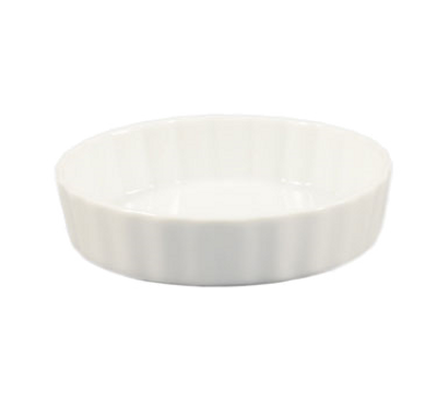 CAC China QCD-5 5.5 Oz. Super White Ceramic Round Quiche Baking Dish (2 Dozen Per Case)