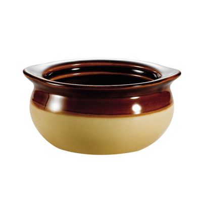 CAC China OC-12-C 12 Oz. Cream Ceramic Round Onion Soup Crock (2 Dozen Per Case)