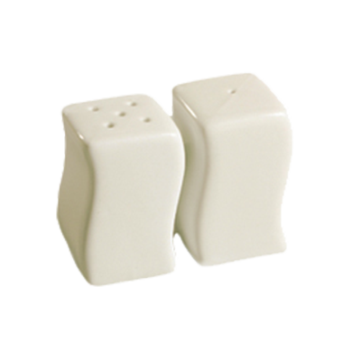 CAC China SOH-SS American White Ceramic Square Soho Salt Shaker (4 Dozen Per Case)