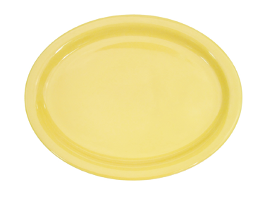 CAC China L-14NR-Y Yellow Ceramic Oval Las Vegas Platter (1 Dozen)