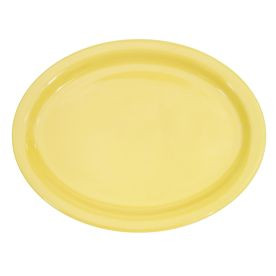 CAC China L-14NR-Y Yellow Ceramic Oval Las Vegas Platter (1 Dozen)