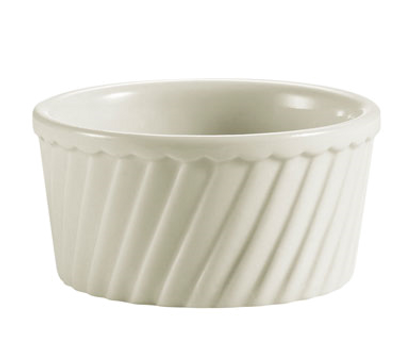 CAC China RKF-8-S 4&quot; Dia. 8 Oz. Bone White Ceramic Round RKF Souffle Bowl (3 Dozen Per Case)