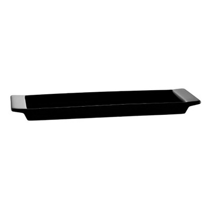 CAC China F-3S-BLK Black Porcelain Rectangular Fortune Tray (2 Dozen Per Case)