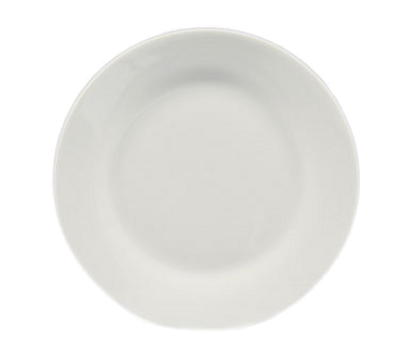 CAC China H-7 7.5&quot; Dia. Super White Porcelain Round Hampton Plate (3 Dozen Per Case)