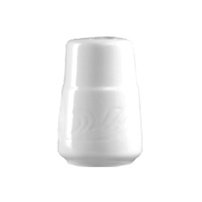 CAC China RSV-SS 2.88" H Super White Porcelain Round Roosevelt Salt Shaker (4 Dozen Per Case)