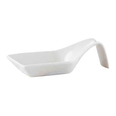 CAC China PTS-43 1 Oz. Super White Porcelain Square Party Collection Spoon (12 Dozen Per Case)