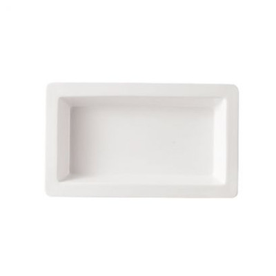 CAC China TSP-21 38 Oz. Super White Porcelain Rectangular Accessories Tray (1 Dozen)