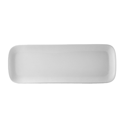 CAC China OXF-C441 Bone White Porcelain Rectangular Oxford Long Tray (1 Dozen)