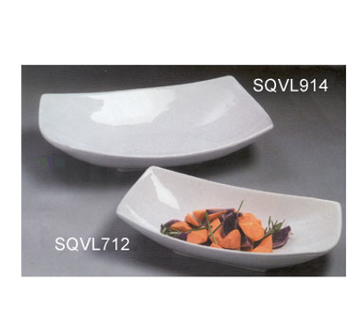 American Metalcraft SQVL712 37 Oz. Ceramic White Rectangular Prestige Squoval Bowl