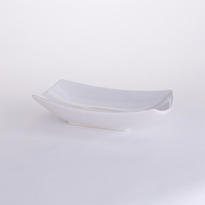American Metalcraft SQVL712 37 Oz. Ceramic White Rectangular Prestige Squoval Bowl