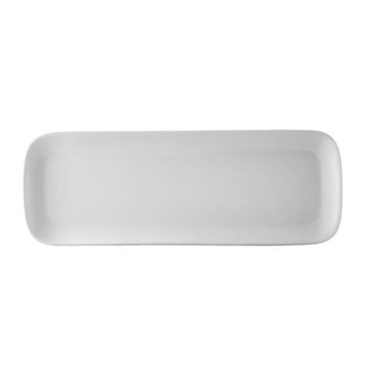 CAC China OXF-C481 Bone White Porcelain Rectangular Oxford Long Tray (1 Dozen)