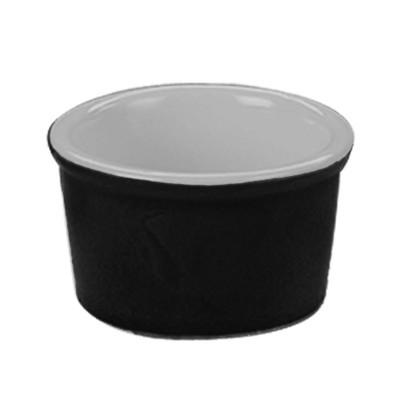 CAC China RKF-25-BLK 2.5 Oz. Black Round Ceramic RKF Ramekin (4 Dozen Per Case)