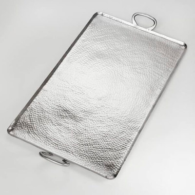American Metalcraft G30 30.75" W x 16.25" D x 1.75" H Large Rectangular Hammered Stainless Steel Griddle Plate