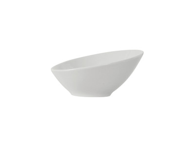 Tuxton GLP-403 6" 8 Oz. Porcelain Porcelain White Slanted Mini Slant Bowl (1 Dozen)