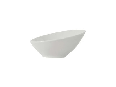 Tuxton GLP-403 6" 8 Oz. Porcelain Porcelain White Slanted Mini Slant Bowl (1 Dozen)