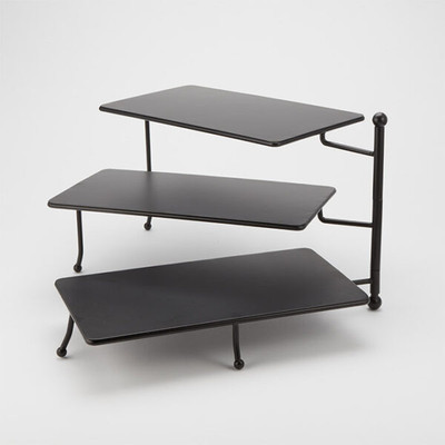 American Metalcraft TPREC3 17.38" L x 7.5 W x 10" H Rectangular Black Display Stand