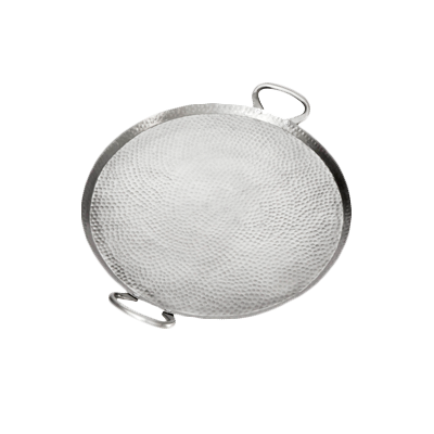 American Metalcraft G17 17&quot; W x 2&quot; H Round Hammered Stainless Steel Griddle