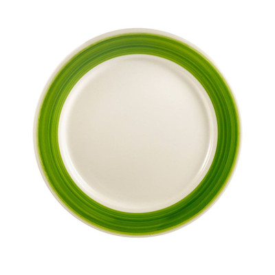 CAC China R-8-G 9" Dia. Green Ceramic Round Rainbow Plate (2 Dozen Per Case)