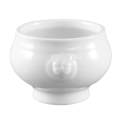 CAC China LN-64-P 64 Oz. Super White Porcelain Lion Head Tureen or Bouillon (1 Dozen)