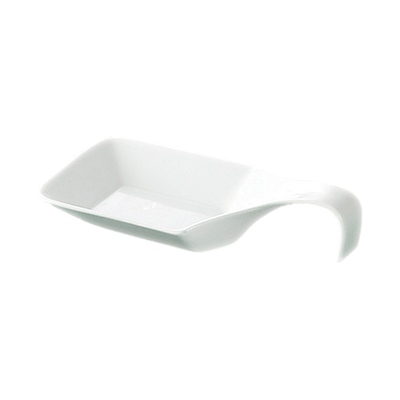 CAC China PTS-44 1 Oz. Super White Porcelain Square Party Collection Spoon Bowl (6 Dozen Per Case)