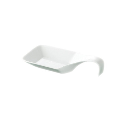 CAC China PTS-44 1 Oz. Super White Porcelain Square Party Collection Spoon Bowl (6 Dozen Per Case)