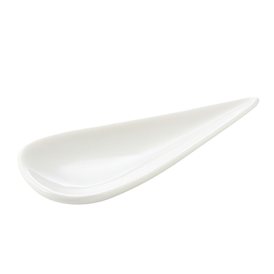 CAC China PTS-30 Super White Porcelain Tear-Drop Party Collection Spoon (10 Dozen Per Case)