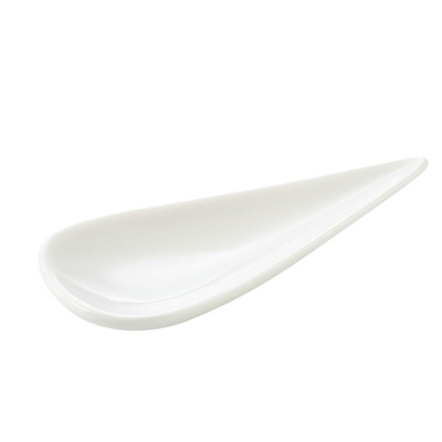 CAC China PTS-30 Super White Porcelain Tear-Drop Party Collection Spoon (10 Dozen Per Case)