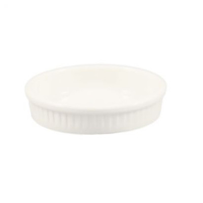 CAC China SF-R5 8 Oz. American White Ceramic Round Souflle Dish (3 Dozen Per Case)