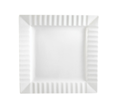 CAC China QE-21 Bone White Porcelain Square QueenSquare Plate (1 Dozen)
