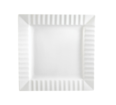 CAC China QE-21 Bone White Porcelain Square QueenSquare Plate (1 Dozen)