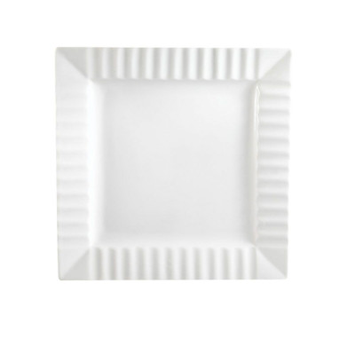 CAC China QE-21 Bone White Porcelain Square QueenSquare Plate (1 Dozen)