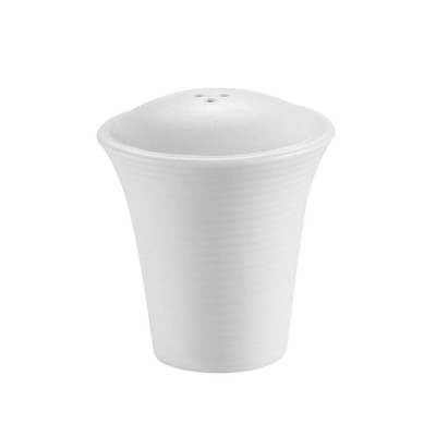 CAC China TST-PS 2.25" L Super White Porcelain Round Transitions Pepper Shaker (4 Dozen Per Case)