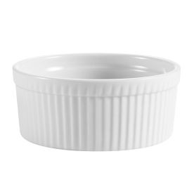 CAC China SFB-64 8" Dia. 64 Oz. Super White Porcelain Round SFB Souffle Bowl (1 Dozen)