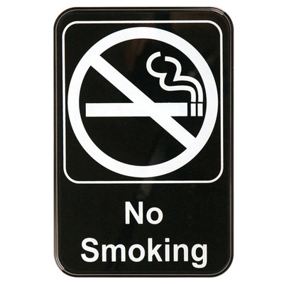 Winco SGN-601 6"W x 9"H Black Information Sign