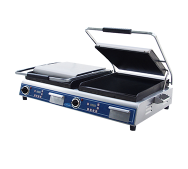 Globe GSGDUE14D-E Electric Countertop Sandwich/Panini Grill - 208-240 Volts